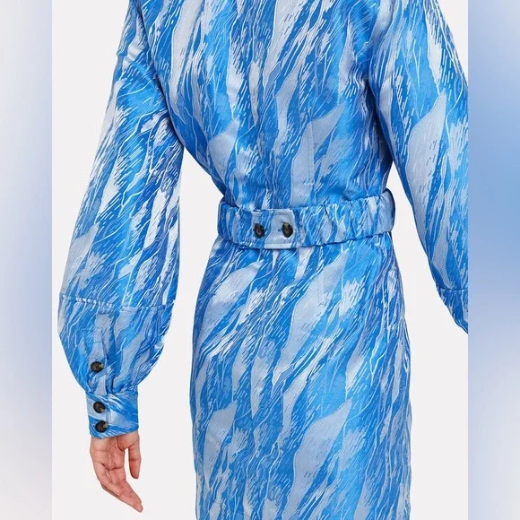Ganni Jacquard Azure Balloon Dress - Picture 7 of 11